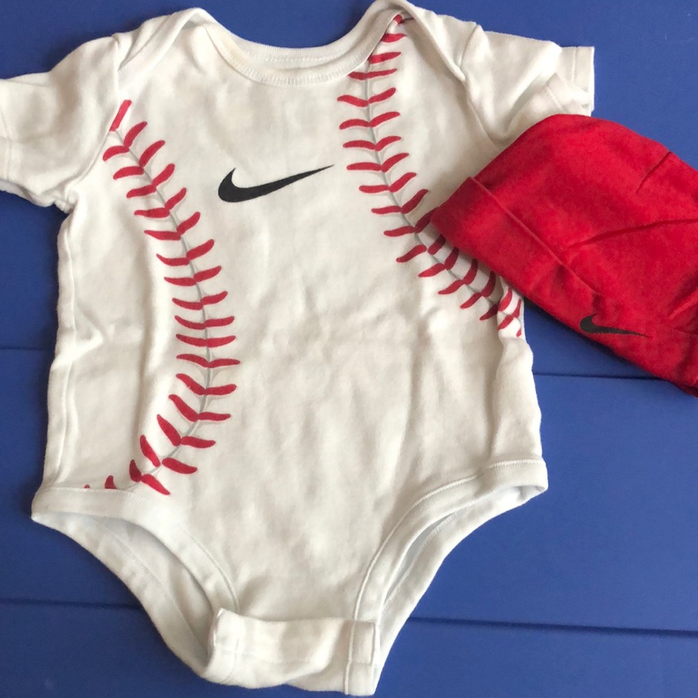 Nike Short Sleeve Onesie and Cap